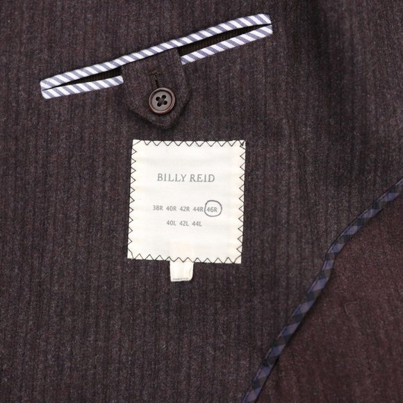 Billy Reid Wool Blazer Sport Coat Size 46R Brown Elbow Patches Jacket Italy - Picture 11 of 14